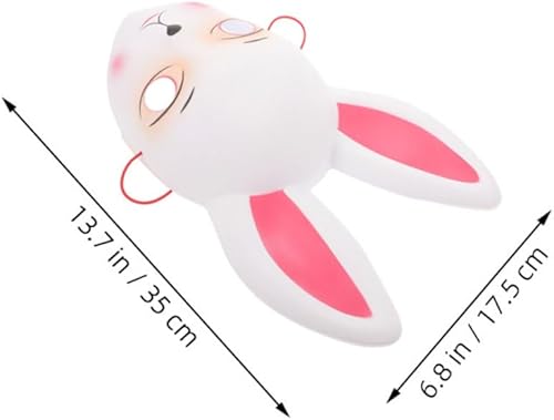 MUCKLILY 2 Pièces masque de lapin masque de Pâques masque de déguisement d'halloween masque de cosplay de fête masque de carnaval masque de fête cosplay Plastique blanche - Nail Gallerys