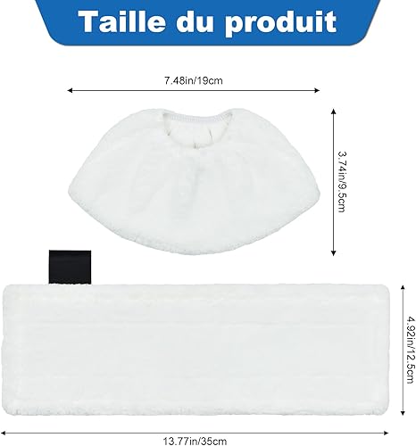 DLAIMI Lot de 10 Chiffons de Rechange en Microfibre Compatible avec Karcher Easyfix SC 1, SC 2, SC 3, SC 4, SC 5 Nettoyeurs Vapeur, 5 buses de sol et 5 buses manuelles en microfibre pour Kärcher - Nail Gallerys