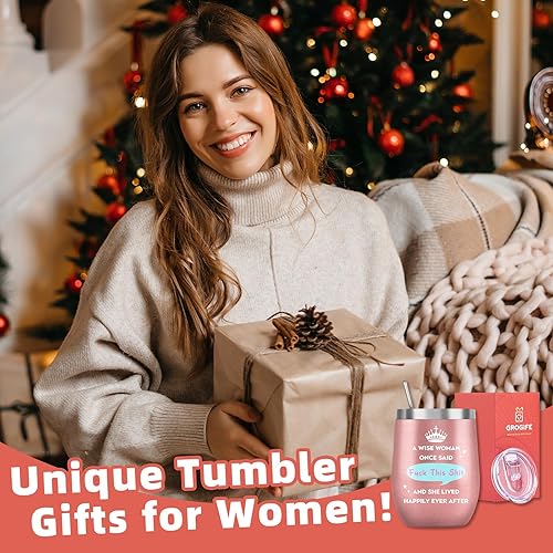Grogife Cadeau de Noël pour femme, cadeau de Noël secret unique, cadeau d'anniversaire amusant pour sa femme, maman, collègues, enseignantes, sœur, meilleure amitié pour amie, gobelet de 350 ml - Nail Gallerys