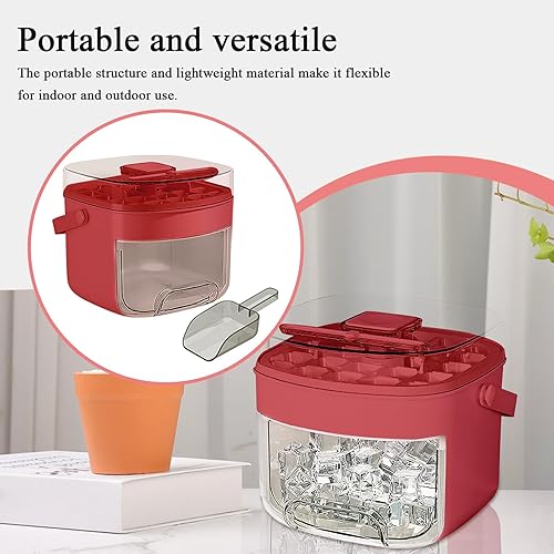 Bac À Glaçons Avec Couvercle, Machine À Glace À Pousser, Boîte De Fabrication De Cubes Glacés, Grande Capacité Anti-Adhésif Pour Fêtes, Vie Quotidienne, Cuisine, Camping - Nail Gallerys