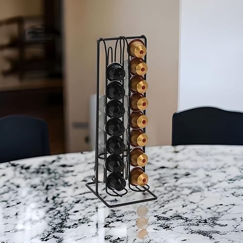 MIJOMA Porte-capsules pour 32 capsules de café Nespresso Noir - Nail Gallerys