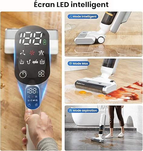 Proscenic F10 Pro Aspirateur Laveur sans Fil,Aspirateur Eau et Poussière,Aspirateur Balai sans Fil Humide et Sec,1.15L Réservoir,Autonettoyant,Léger,Pour Nettoyage Bord Les Saletés Collantes,Sols Durs - Nail Gallerys