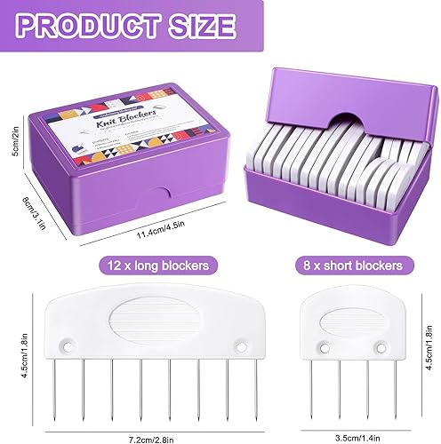 ZONJIE Aiguilles à peigner pour tendre les tapis de tension, le tricot, les épingles à tricoter, les peignes de blocage de tricot, les crochets de serrage, accessoires de blocage pour pulls, écharpes - Nail Gallerys