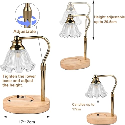 Faburo Lampe chauffe-bougie électrique réglable avec minuterie, bougie vintage pour bougies parfumées en pot, bougeoirs aromatiques pour décoration d'intérieur avec 2 ampoules. - Nail Gallerys