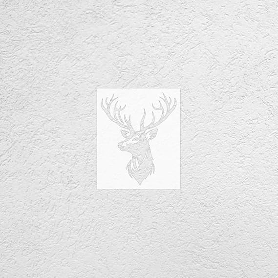Pochoir réutilisable en forme de tête de cerf nordique de 37 cm pour murs en plâtre, décoration d'intérieur, art mural créatif S566 - Nail Gallerys