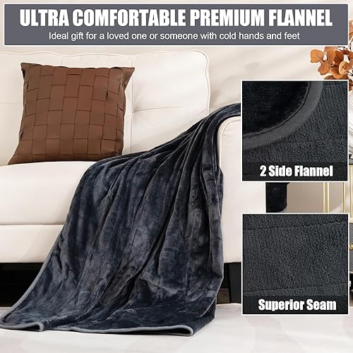 HOMASIS Couverture électrique avec 10 niveaux de chauffage et 9 heures de minuterie, couverture chauffante électrique avec protection contre la surchauffe, lavable en machine - Nail Gallerys