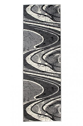 TAPISO Dream Tapis de Passage Tapis Couloir Long Entrée Salon Chambre Descente de Lit Bureau Ado Design Moderne Marron Beige Motif Vagues Ondes Poil Court Fin Doux Lisse Résistant 120 x 200 cm - Nail Gallerys