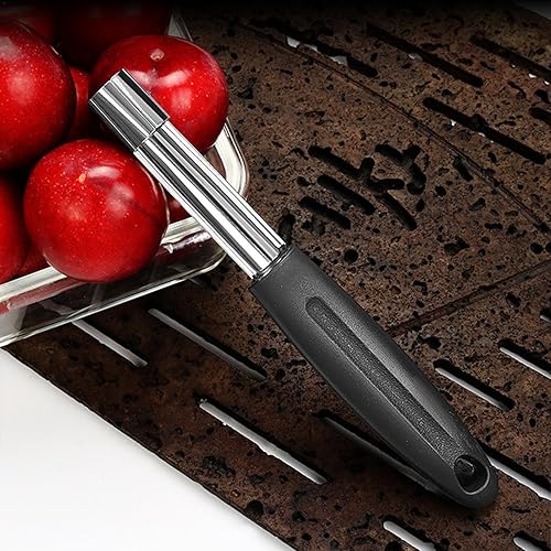 Generic - Vide-poire, vide-fruits, outil d'éviscération pour pommes et poires - Poignée ergonomique, acier inoxydable, noir - Nail Gallerys