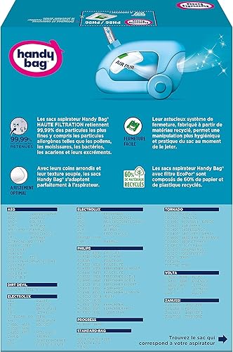 Melitta Handy Bag - PH86/PH96 - 4 Sacs Aspirateurs, pour Aspirateurs Philips, Electrolux, AEG et Tornado, Progress, Standard-Bag et Zanussi, Fermeture Hermétique, Filtre Anti-Allergène, Filtre Moteur - Nail Gallerys