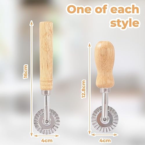 Emporte-Pièce 2 Pièces Avec Manche En Bois, Emporte-Pièce Ondulé, Ustensiles De Cuisson, Moules À Biscuits, Moule À Rouler Pour Pâte - Nail Gallerys