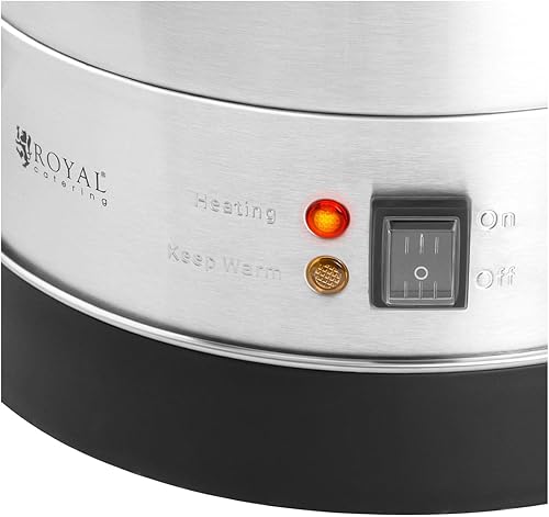 Royal Catering Distributeur D'Eau Chaude Avec Robinet En Acier Inoxydable Fontaine Bouilloire RC-WBDW20 (20,5 l, 2 500 W, 30-110 °C, Fonction De Maintien Au Chaud, Inox/Plastique) - Nail Gallerys