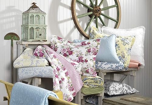 Laura Ashley Parure de lit 100% Coton, réversible, légère et Respirante, prélavée pour Plus de Douceur, Motif Floral Rose/Vert, Grand lit - Nail Gallerys