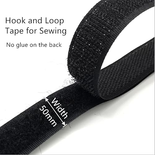 YunYunStrap Bande auto-agrippante à coudre 50 mm de large, bandes de fixation non adhésives pour tissu, bricolage, artisanat, vêtements - Nail Gallerys