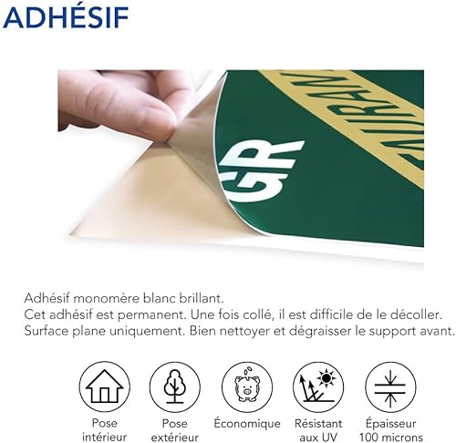 Panneau Recyclage PILES, Tri sélectif des déchets piles. Recyclage en déchetterie. Autocollant, PVC ou Alu, au choix - 75 x 105 mm - Adhésif - Adhésif - Nail Gallerys