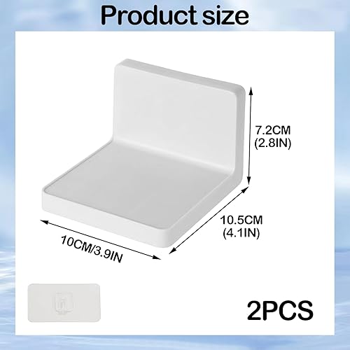 Huybaa 2 Pezzi Mensole da Muro Piccola, mensole Senza foratura,Mini Mensola Adesive(10,5 cm*10cm),per soggiorno, Camera da letto, cucina, ufficio,bagno(Bianca) - Nail Gallerys