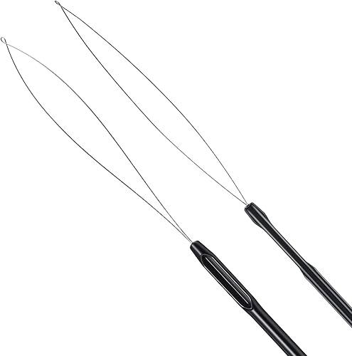10 Paquets Extension de cheveux Outil de crochet de traction d'enfile-aiguille en boucle et Outil de périphérique de perle pour Extensions de cheveux ou de plumes - Nail Gallerys