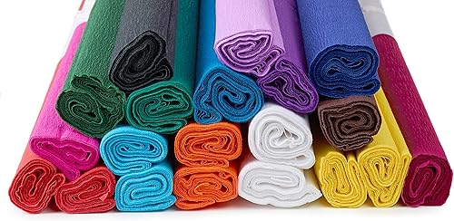 VBS XXL Papier crépon multicolore 200x50cm Mega Pack 20 pièces papier de bricolage papier crépon papeterie créative DIY - Nail Gallerys