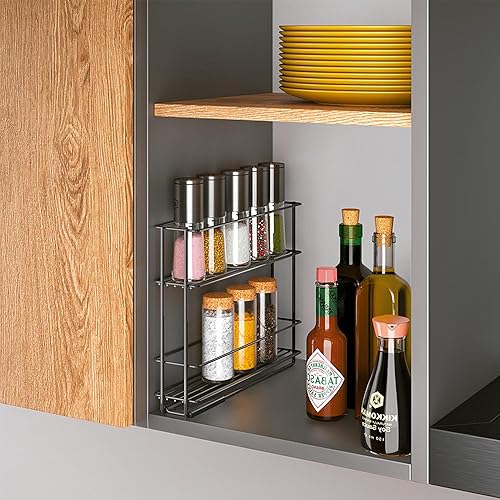 Metaltex Porte-épices coulissant, noir, 28 x 22 x 6 cm - Nail Gallerys