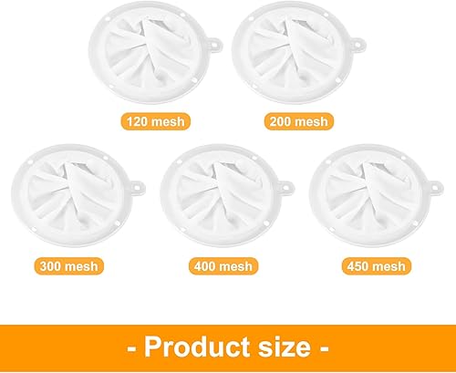 Tamis Cuisine, 5 Pièces Tamis Filtre Alimentaire 120/200/300/400/450 Mailles Filtres en Nylon Passoire Fine pour filtrer Les huiles,Café,Vin,Jus,Lait de Soja - Nail Gallerys