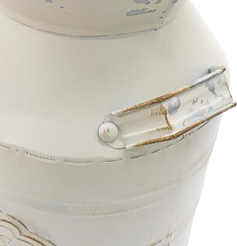 Soyizom Vase à fleurs vintage rustique en métal galvanisé de style shabby chic avec poignée pour décoration de cuisine, jardin, grande taille, 24 cm de hauteur - Nail Gallerys