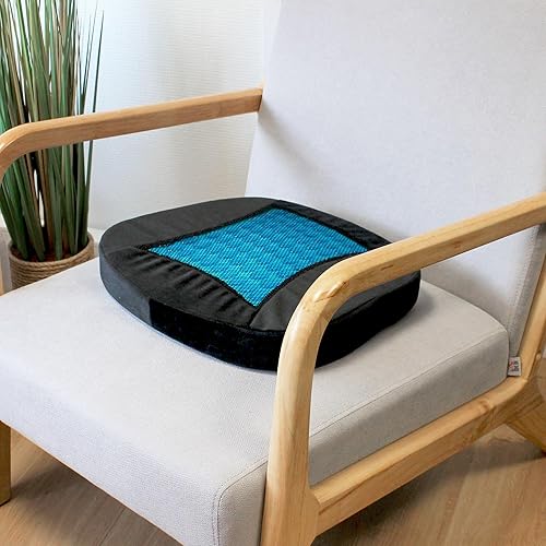 FISHTEC - Coussin de siège Gel Comfy – Coussin Orthopédique en Gel et Mousse à Mémoire de Forme, Déhoussable & Lavable, pour Soulager Les Douleurs Au Coccyx, Jambes, Dos - Nail Gallerys
