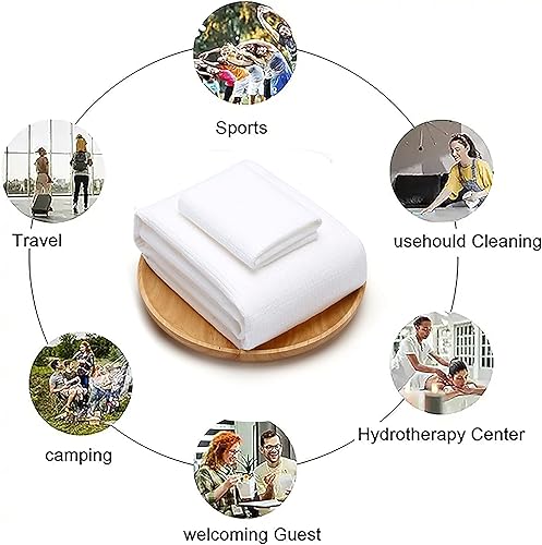55 x 27 «Grande Serviette de Bain comprimée, Serviettes de Bain en Coton jetables, lumière Portable et réutilisable, adaptée au Camping, à la Plage, à la Natation et aux Voyages, 5 Pack Individuel - Nail Gallerys