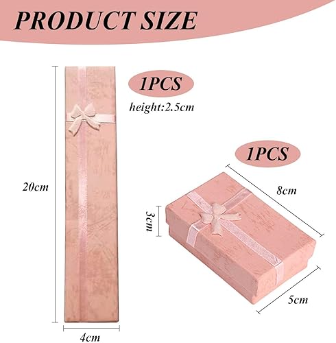 YSJCHEBS 1 Boîte À Collier Rectangulaire Et 1 Boîte À Collier Carrée, Boîte De Présentation De Bijoux, Boîte-Cadeau À Bijoux, Boîte-Cadeau En Papier - Nail Gallerys