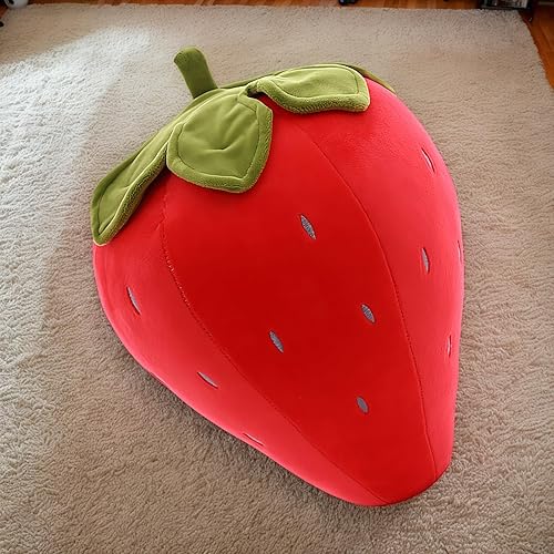 Oreiller Aux Fraises - 25 Cm D'oreillers Doux en Peluche | Jolie Esthétique Confortable | Anniversaire De Pâques Favors De La Saint-Valentin pour Les Adultes, Chambre De Chambre À Couch - Nail Gallerys