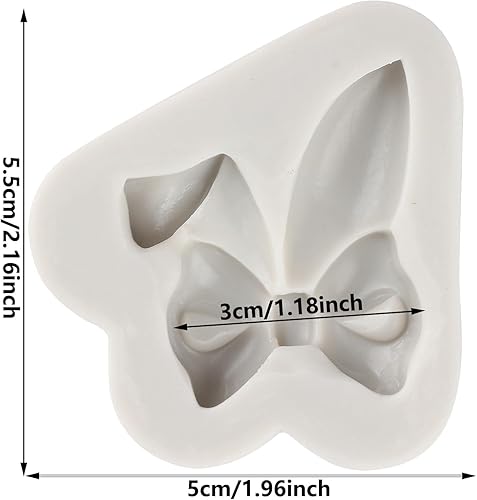 MINFEIDMS Moules en silicone avec oreilles de lapin de Pâques, chocolats, bonbons, oreilles de lapin, nœud, fondant, décoration de gâteaux, pâte à sucre, pâte polymère - Nail Gallerys