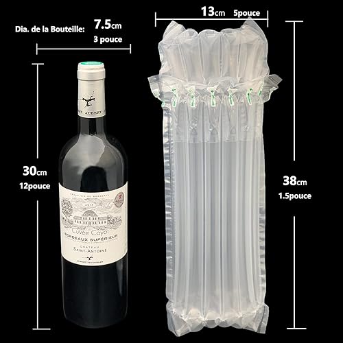 100pcs Emballage Bouteille Vin Sacs Gonflables Bouteilles Protège Bouteille avec Pompe Réutilisable, Emballage Bulle Idéal pour Déménagement, Protection Bouteille, L'expédier Article Fragile - Nail Gallerys