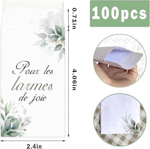 Huigugu 100pcs Larmes de Joie Pochettes Pour les Larmes de Joie Enveloppe Mouchoir Mariage pour invites, Mouchoir non inclus - Nail Gallerys