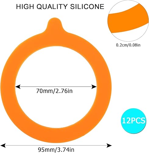Lot de 12 joints en caoutchouc de rechange pour bocaux en verre, joints en caoutchouc hermétiques pour bocaux de stockage à clip, joints anti-fuite en silicone pour bocaux Mason à bouche régulière. - Nail Gallerys