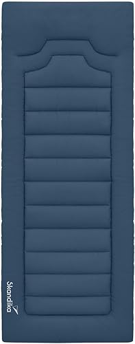 Skandika Coussin pour chaise longue de camping - 203/223 x 76 cm - Convient pour chaise longue Viia - 5 cm d'épaisseur - Avec sac de rangement - Coussin pour lit de camp, chaise longue de jardin, - Nail Gallerys