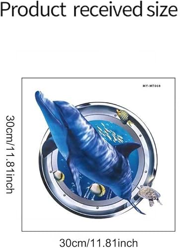 XJSDI Lot de 3 autocollants 3D en PVC imperméable pour abattant de WC Motif dauphin 30 x 30 cm - Nail Gallerys