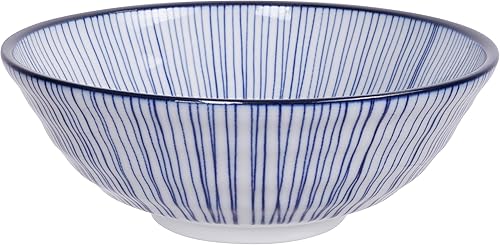 teeblume Tokyo Design Studio Nippon Blue Lot de 2 bols Bleu/blanc Ø 21 cm env. 1000 ml Porcelaine asiatique Design japonais avec motifs bleus Emballage cadeau inclus - Nail Gallerys