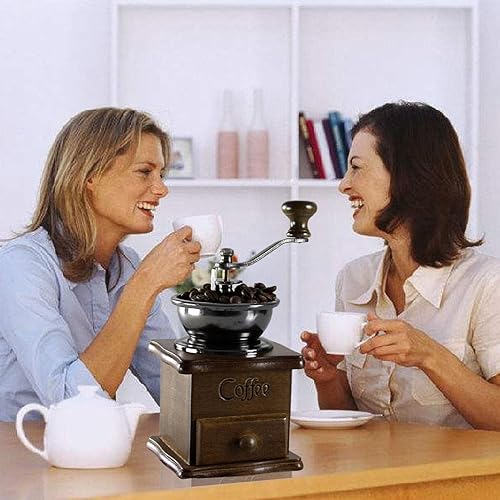 Moulin à café Vintage – Moulin à café Manuel en Bois, Petit Moulin à café en Fonte Antique avec mouture et tiroir - Nail Gallerys