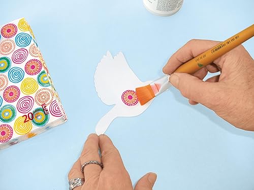 Marabu Set Decoupage, 2 pinceaux Plats en Bois certifié FSC, avec Poils naturels et synthétiques, pour la Technique du serviettage, 0180000000201, Multicolor, Gr. 16 und 14 - Nail Gallerys