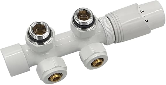 Kit multibloc pour radiateur - Robinet de raccordement avec thermostat - Noir - Nail Gallerys