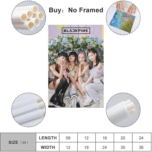 LERIAENHD Blackpink Poster mural sur toile vintage décoratif pour salon, chambre à coucher, affiche esthétique élégante sans cadre 30 x 45 cm - Nail Gallerys