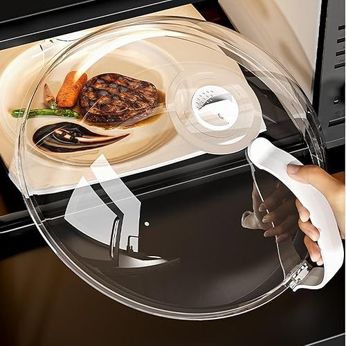 Cloche micros Onde - Couvercle micros Ondes - Transparent - avec Poignée et Trous de Vapeur Réglables - Anti Éclaboussures - 26cm - Nail Gallerys