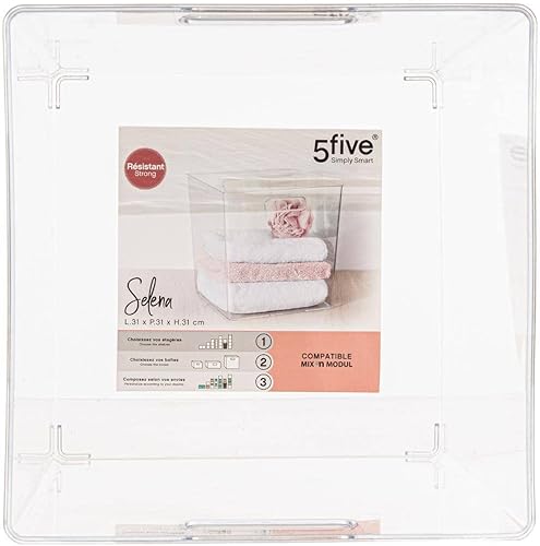 FIVE - Boite de Rangement Transparente pour Accessoires beauté & Maquillage 31 x 31 x 31 cm - Nail Gallerys