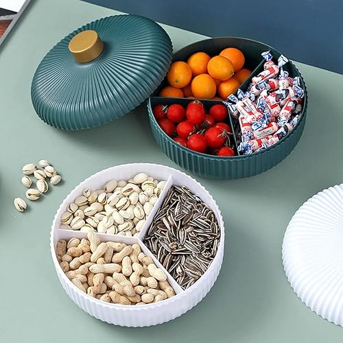 Boîte à bonbons Plat à bonbons, plateau à grignoter avec couvercle, plateaux à collations for fête, for bonbons, apéritif, collation, fruits secs, noix, légumes (couleur : bleu) ( Color : Bianco ) - Nail Gallerys