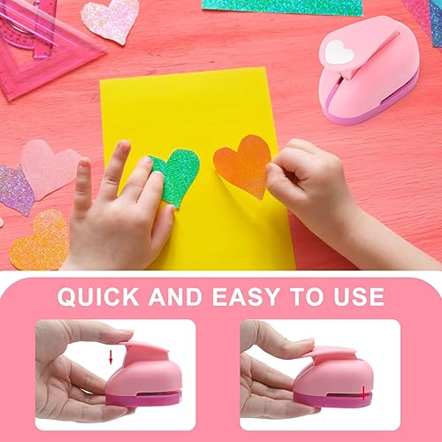 UOCAI Lot de 3 perforatrices à motif de cœur pour enfants - 8/15/25 mm - Perforatrice en forme de cœur - Perforatrice pour étiquettes cadeaux, bricolage, scrapbooking, photos, cartes de vœux - Nail Gallerys