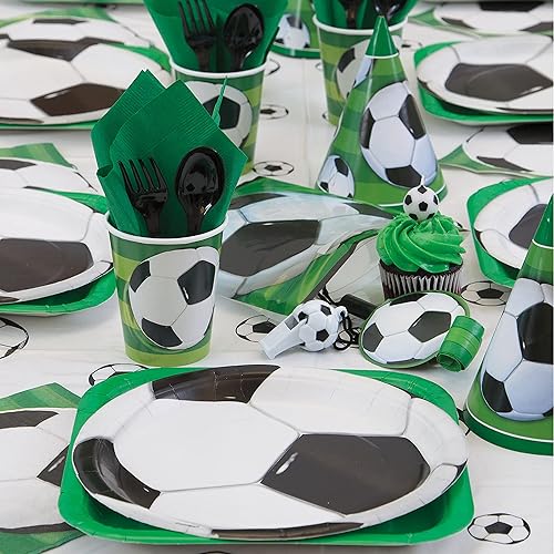 Unique Party- Assiettes en Carton Écologiques-18 cm-Fête à thème Football-Paquet de 8, 27304EU, Multicolour - Nail Gallerys