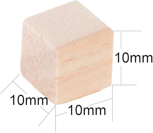 200pcs 10mm Cube Bois Naturels Blocs Carrés Boiseries Artisanat Accessoirs Design Pour Bricolage DIY Peinture - Nail Gallerys