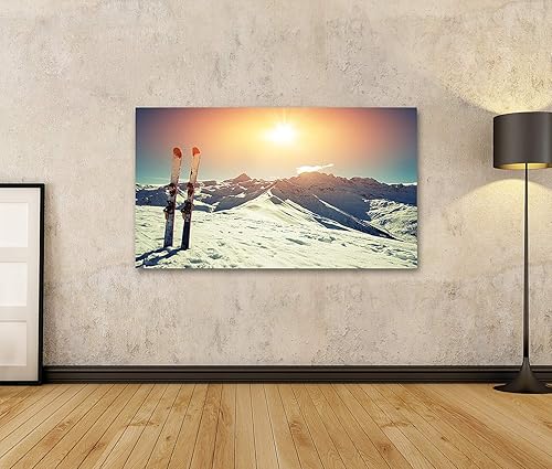 islandburner Image sur toile Ski dans la neige dans les montagnes Images Impressions x Salon - Nail Gallerys