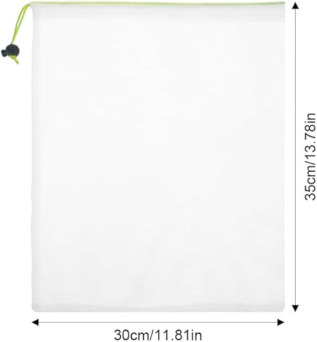 Lot de 8 grands sacs en filet - Réutilisables - Avec cordon de serrage pour légumes frais - Filet de courses transparent pliable pour fruits et rangement, Transparent, Transparent - Nail Gallerys