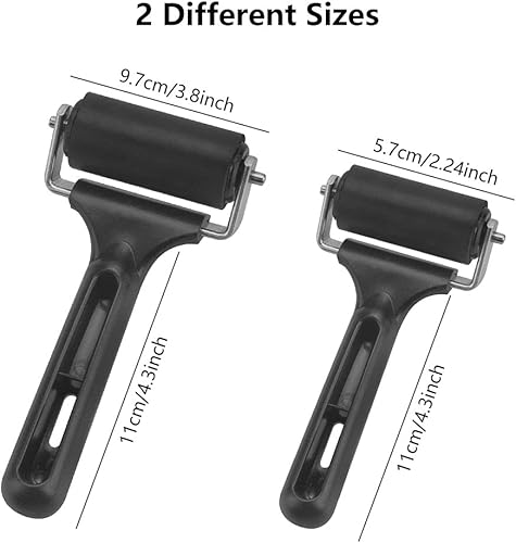 TANCUDER 2 Pièces Rouleau Brayer Caoutchouc Rouleau Pour Encre 11cm Rouleaux Encreur de Peinture Rouleau de Brayer Rouleau Linogravure Rouleau Encreur Caoutchouc Souple pour Peinture à l'Huile - Nail Gallerys