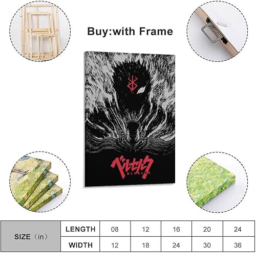 AUEYQWHE Berserk Guts Poster mural esthétique pour salon, chambre à coucher, 30 x 45 cm, style sans cadre - Nail Gallerys