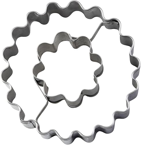 Zenker Emporte-pièce Linzer avec fleur, 2 en 1, en acier inoxydable, pour biscuits de Noël, anneau d'amande et fleur, Ø 54 x 36 mm, inoxydable et passe au lave-vaisselle - Nail Gallerys